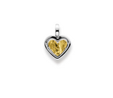 Pendentif Coeur Or 18 Carats 750 Bicolore - 12x10 mm